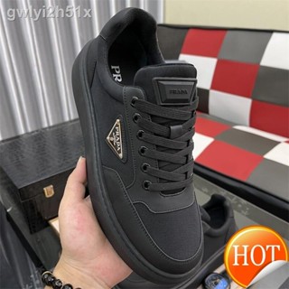 ▤【Free Shipping】Cowhide Original factory Pradas Fashion Men Sneakers Breathable Lightweight Comfortable Summer Men Casua