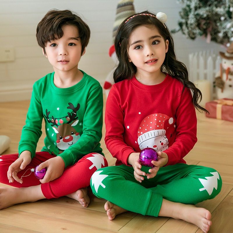 Merry Christmas Reindeer และ Santa Merry Christmas ชุดนอนเด็ก/ชุดนอนเด็กคริสต์มาส/เสื้อผ้าคริสต์มาส/