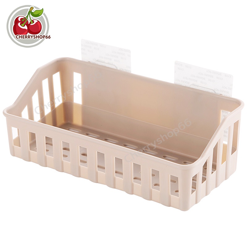 ชั้นวางของติดผนัง ตะกร้าวางของในห้องน้ำ ะกร้าวางของในห้องน้ำ ชั้นเก็บของ มัลติฟังก์ชั่น ไม่ต้องเจาะผนัง - รูปที่ 6