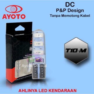 ไฟเลี้ยว T10 AYOTO 2W DC PNP สีขาว สําหรับรถจักรยานยนต์ รถยนต์ 2 ชิ้น