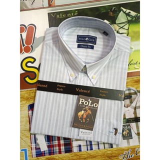 🏇Polo Valente" เสื้อเชิ้ตแขนสั้นลายริ้วผ้า COTTON CVC เนื้อแน่นสวมใส่สบายจัดลายใหม่มาลด 70% จาก 1,690 บาทเหลือ 490 บาท