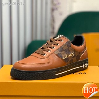 ✕✣□【Free Shipping】Cowhide[Fast delivery] LV2020 HARLEM lace-up shoes new casual men shoes, calfskin mesh stitching sneak