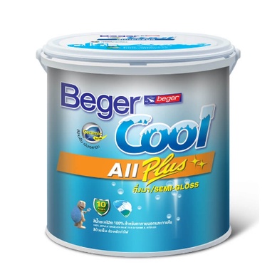 Beger Cool All Plus คูลออลพลัส กึ่งเงา #158-3 (ขนาด 1L) สีทาบ้าน เบเยอร์ สีบ้านเย็น สีเบเยอร์คูล สีขาวทาบ้าน เกรด 10ปี