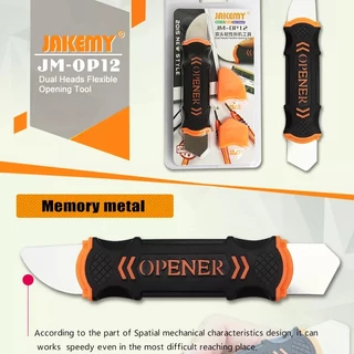 Jakemy JM-OP12 เครื่องมืองัดแงะเปิดหน้าจอโทรศัพท์มือถือ แบบโลหะ ยืดหยุ่น สองด้าน