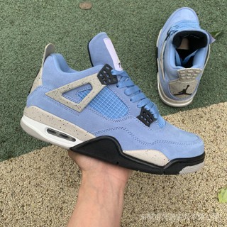 รองเท้าบาสเก็ตบอล Air Jordan 4 Retro UNC College Blue Black AJ4 CT8527-400 H2OA EVNX 2021