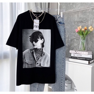 เสื้อยืดโอเวอร์ไซส์ ป้าย zara คอตตอน100% ทรงโอเวอร์ไซส์ อก 46 -ยาว 29