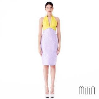 [MILIN] Salema Dress Halter deep v neck front twist midi dress ชุดเดรส คอวี เว้าลึก คล้องคอ แต่งบิดด้านหน้า