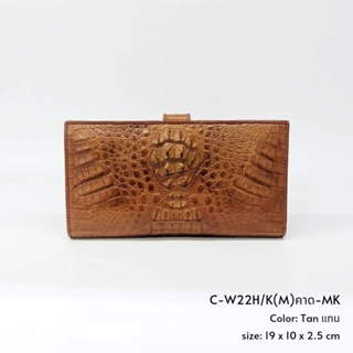 Prang Crocodile Leather Long Bi-fold Wallet กระเป๋าสตางค์สองพับยาว หนังจระเข้ C-W22H/K(M)คาด-MK