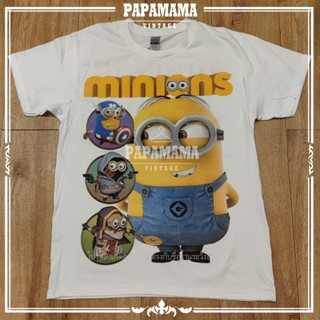 [ MINIONS ] DTG [DIGITAL TO GARMENT] tag GILDAN แท้ เสื้อการ์ตูน เสื้อสกรีนดิจิตอล papamama vintage shirt