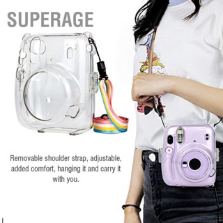 Superage กระเป๋าเคสใสกันรอยขีดข่วนสําหรับกล้อง fujifilm Instax Mini11