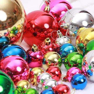 Christmas Tree Decoration Mix Balls Ornaments 6Pcs ลูกบอลตกแต่งต้นคริสมาส คละสี ลูกบอล ของตกแต่ง ต้นคริสมาส คริสมาส