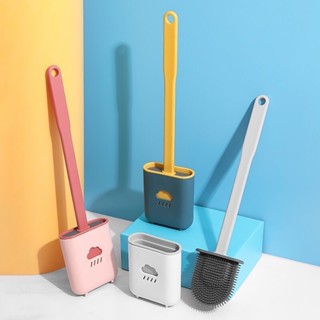 แปรงขัดห้องน้ำซิลิโคน แปรงขัดห้องน้ำพร้อมที่ติดผนัง Silicone Toilet Brush