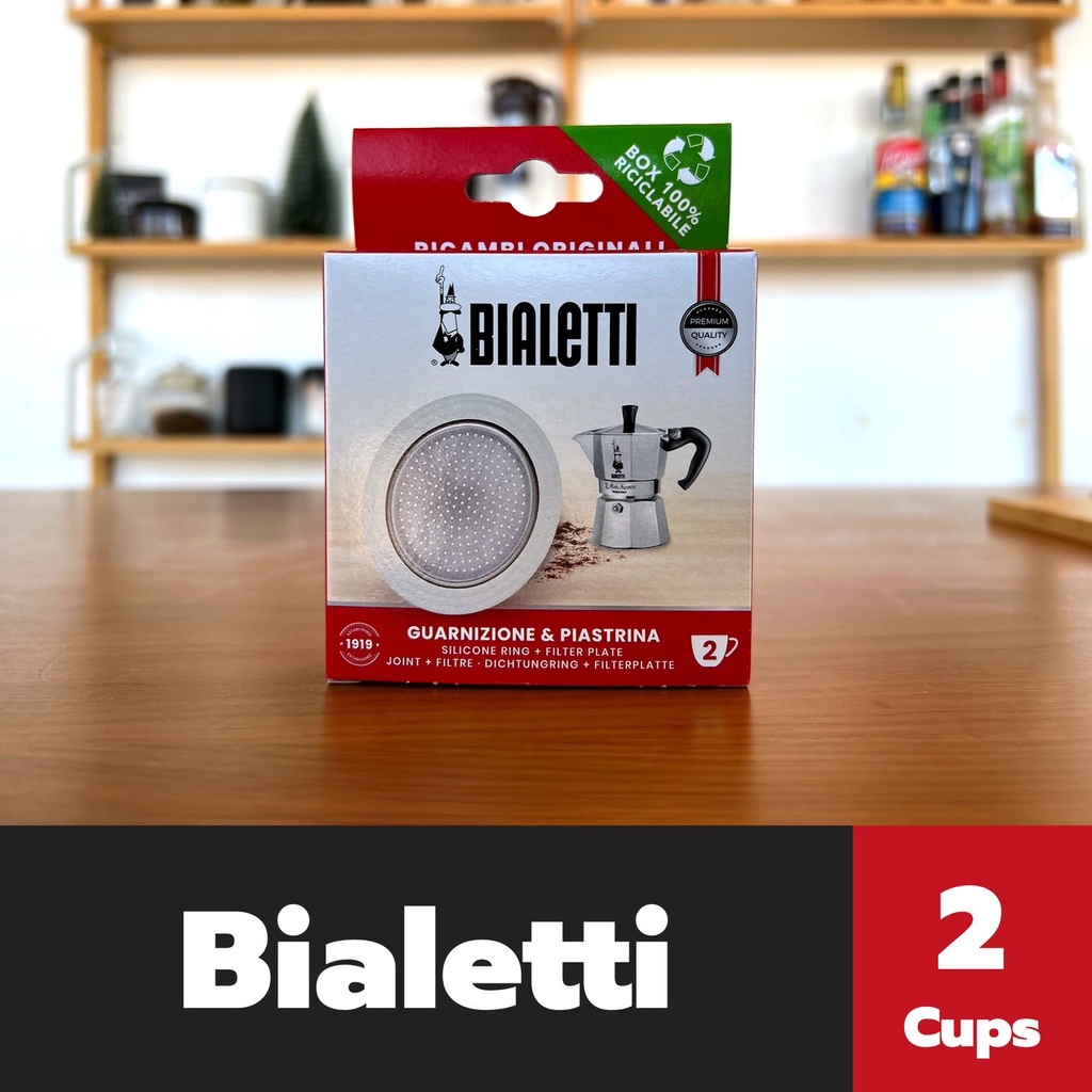 Bialetti อะไหล่ ซีลยาง แผ่นกรอง ขนาด 2 ถ้วย เบียเล็ตติ้ Silicone Ring &amp; Filter Plate