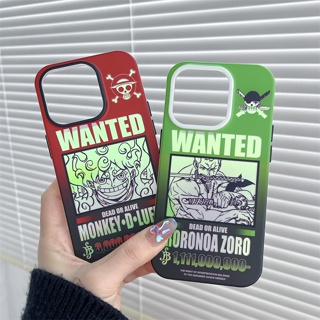 เคสแข็ง สำหรับ ไอโฟน iPhone 14 Pro Max iPhone 13 Pro Max iPhone 12 Pro Max iPhone 11 Cartoon วันพีช One Piece WANTED ลูฟี่ Luffy &amp; โซโร Zoro Hard Case