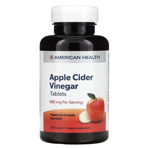 Apple Cider Vinegar, American Health (200 Tablets) แอปเปิ้ลไซเดอร์ ชนิดเม็ด ทานง่ายไม่ต้องทนรสฝาด