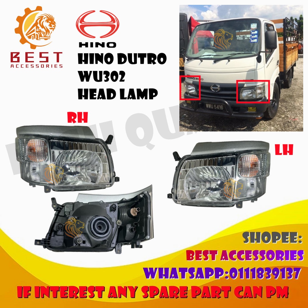 HINO DUTRO WU302 HEAD LAMP คุณภาพสูง