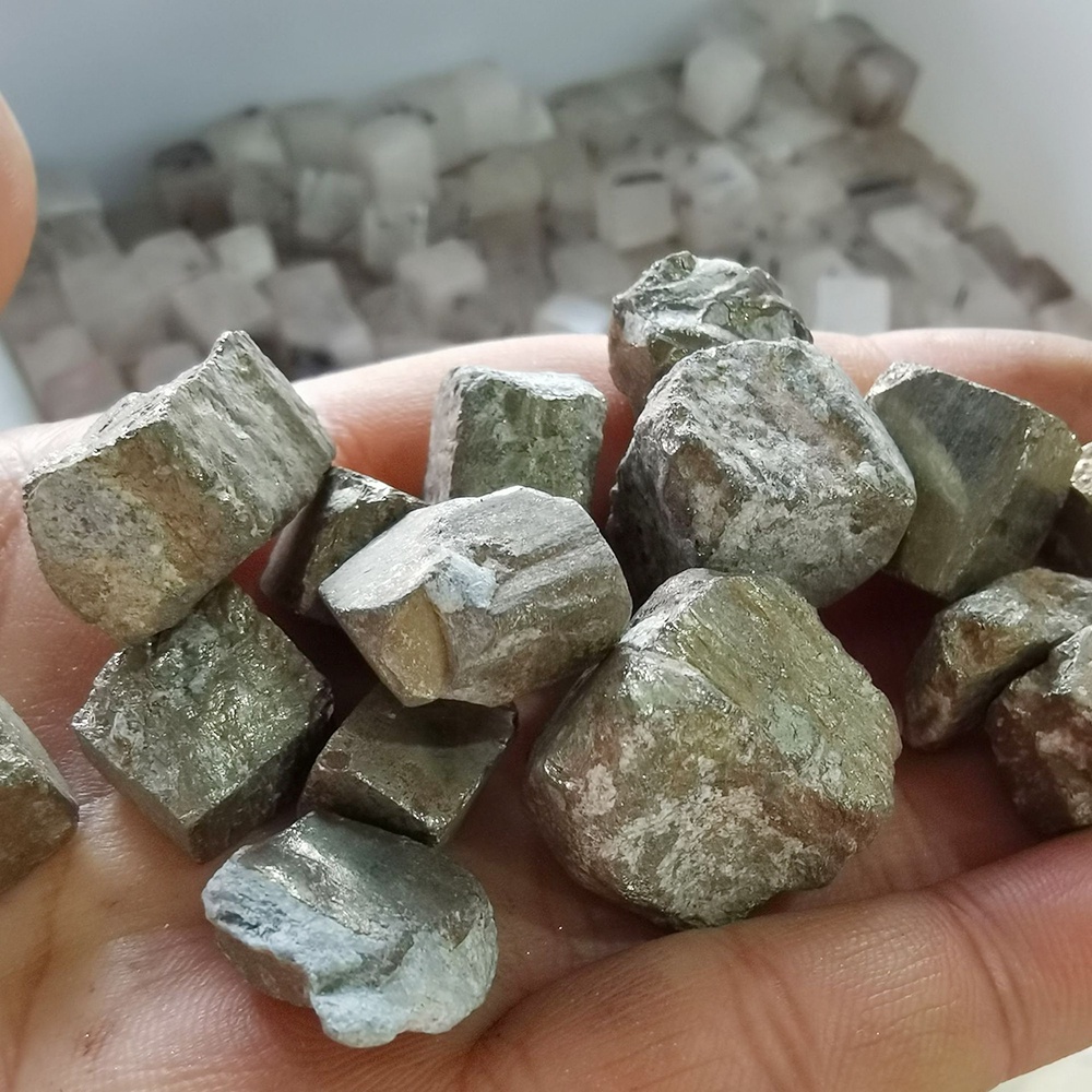 Chalcopyrite Pyrite Cube ควอตซ์คริสตัลหิน Rock ตัวอย่างแร่ Reiki Healing แร่ดิบตกแต่งห้อง 100g/แพ็ค 