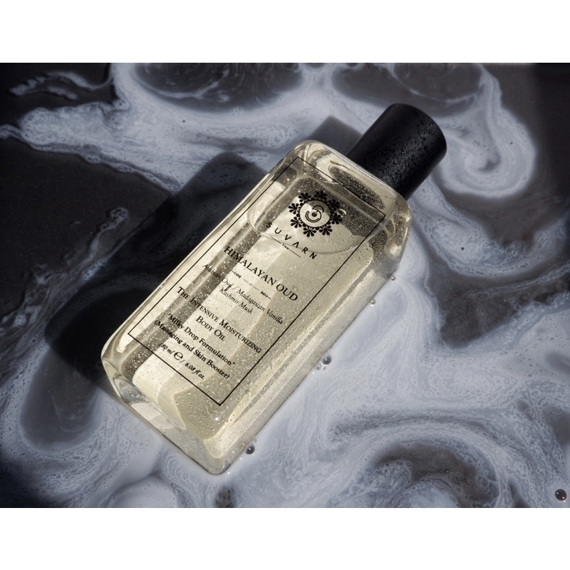 SUVARN Moisturizing Body Oil 180 ML : HIMALAYAN OUD ( Arabian Oud / Madagascan Vanilla / Kashmir Mus
