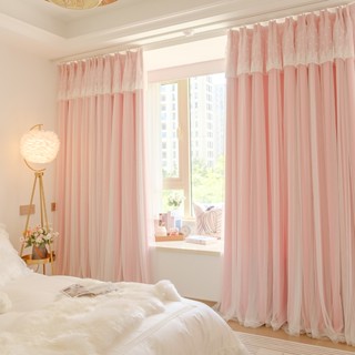 ผ้าม่านทึบแสง แบบสองชั้น สไตล์ฝรั่งเศส มินิมอล สีพื้น ราคาถูกและสวย HC WP092