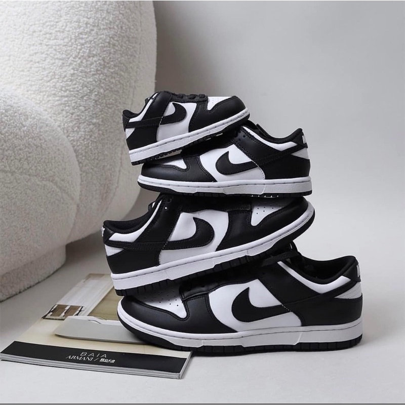 พร้อมส่ง Dunk Low Panda ของแท้ 100% Nike Dunk Low Black White