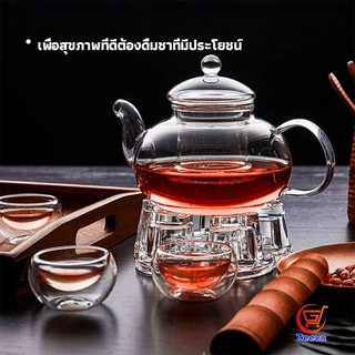 Zeeva กาชงชา ทนต่ออุณหภูมิสูง กาน้ำชา แก้วคุณภาพสูง 400ml 600ml Glass teapot