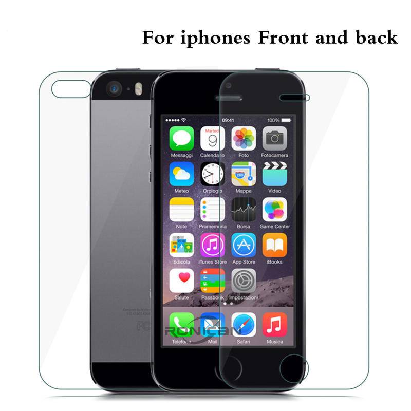 ด้านหน้า + ด้านหลังกระจกนิรภัยสําหรับ iPhone 5 5s SE2016 ด้านหลังป้องกันหน้าจอ Anti Shatter ฟิล์มสํา