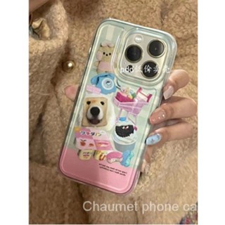 เคสโทรศัพท์มือถือนิ่ม แบบใส กันกระแทก ลายลูกสุนัขขนมปังปิ้ง สําหรับ Iphone Apple 13 14promax 12 11 xr x 7 8p