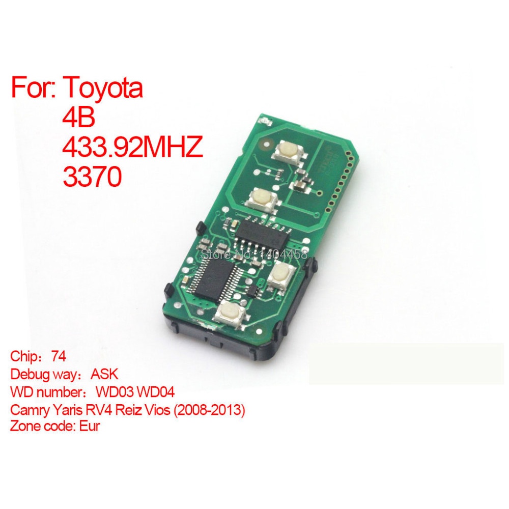 For Toyota smart card board 4 buttons 433.92MHZ number:WD03-WD04-271451-3370-Eur-ES025
