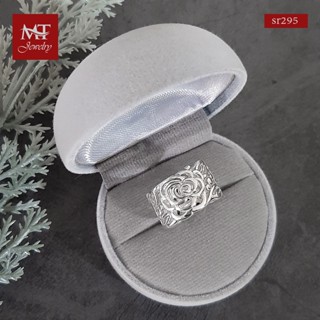 MT แหวนเงินแท้ ดอกกุหลาบ ฉลุลาย ไซส์ : 51 Solid 925 Sterling Silver Ring (sr295) MT Jewelry มณีธารา