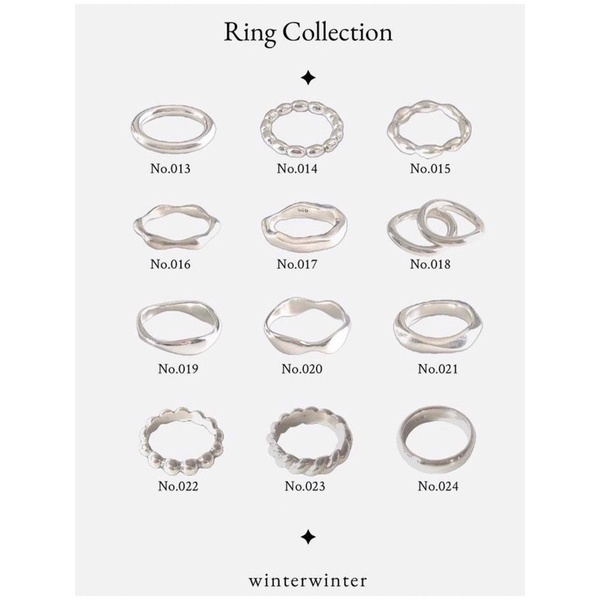 ( โค้ด DMEBK ลด 120.-) Winterwinter Jewelry Silver925 : เครื่องประดับเงินแท้ เงินแท้925 แหวนทรงเกาหลี