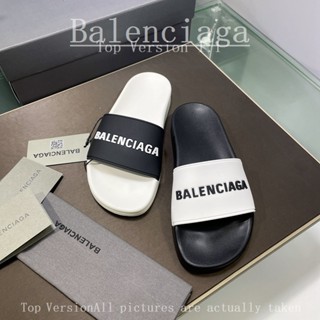 %Balenciagaรองเท้าแตะพื้นแบนtpuกันลื่นขนาดใหญ่สวมใส่สบายแฟชั่นสําหรับผู้ชาย