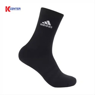 Adidas ถุงเท้าครึ่งแข้ง รุ่น Cushioned Crew Socks ( DZ9357 ) สีดำ