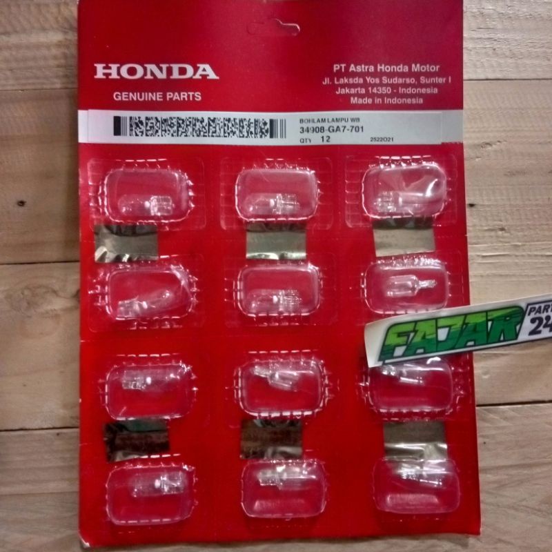 34908-GA7-701 SMALL DUSK CITY LIGHT BULB SPEEDOMETER 12V 3.4W ORIGINAL AMM UNIT ราคา