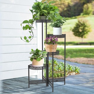 Plant Stand Garden Planter Metal Flower Pot Rack Corner Shelving Indoor Outdoor