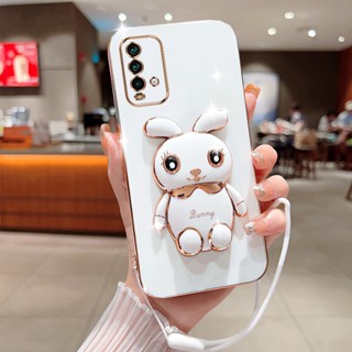 เคสโทรศัพท์มือถือ ขอบตรง ลายกระต่ายน่ารัก พร้อมที่ตั้งวาง สําหรับ Redmi note9 Redmi note9Pro Redmi note9S Redmi note8 Redmi note8Pro Redmi note7 note7pro Redmi note8T