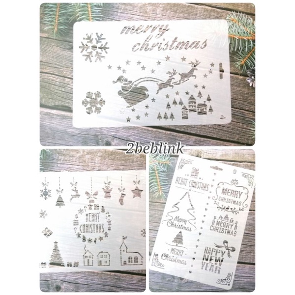 🌲มี 7 link🌲50 ลาย 🔥แผ่นพลาสติกฉลุลายคริสต์มาส​ ​( 17​ X​ 26​ ซม. / 20​ X​ 20​ ซม.)​ ใช้สร้างลายได้ง่ายๆค่ะ