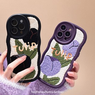 เคสโทรศัพท์มือถือ ซิลิโคนนิ่ม กันกระแทก ปักลายดอกไม้ ดอกทิวลิป สําหรับ Iphone 14promax 13 12 11 14pro 13promax