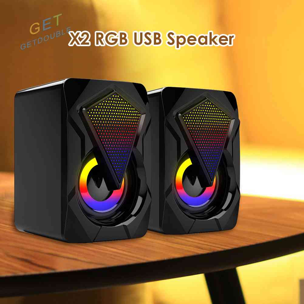 X2 ลําโพงคอมพิวเตอร์ USB 3Wx2 เบส พร้อมไฟ RGB สําหรับ PC #8