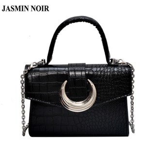 Jasmin NOIR กระเป๋าถือ กระเป๋าสะพายไหล่ ลายหนังจระเข้ มีสายโซ่คล้อง สําหรับสตรี