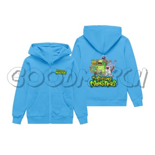 เสื้อแจ็กเก็ต มีฮู้ด พิมพ์ลาย My SINGING MONSTERS GAME สําหรับเด็ก