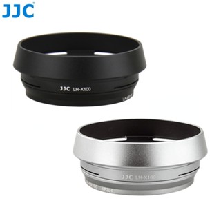 JJC LH-JX100 เลนส์อลูมิเนียมพร้อมแหวนอะแดปเตอร์กรองเปลี่ยน LH-X100 AR-X100 สำหรับกล้อง Fuji Fujifilm X100V X100F X100T X100S X100 X70 สีดำเงิน