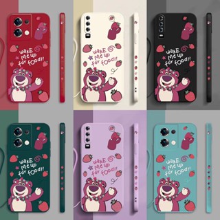 เคสโทรศัพท์มือถือ ซิลิโคนนิ่ม ลายการ์ตูนหมีสตรอเบอร์รี่ พร้อมสายคล้อง สําหรับ xiaomi 12 12lite 11t 11t pro mix4