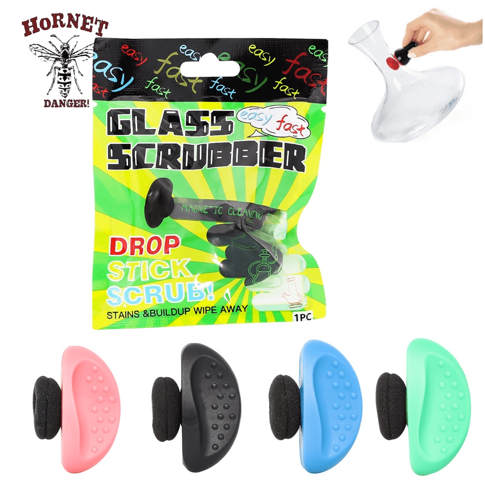การเชื่อมต่อแม่เหล็ก ขวดแก้ว แปรงทำความสะอาด Glass Spot Bottle Scrubber Corner Scrub Cleaning Tool