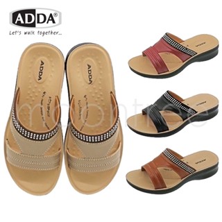 🔥ADDA 74805 รองเท้าแตะลำลอง รองเท้าผู้หญิง ทรง ใส่สบาย พื้นนุ่ม สไตล์วินเทจ ไซส์ 35-40 สี ดำ แดง ครีม น้ำตาล moontree