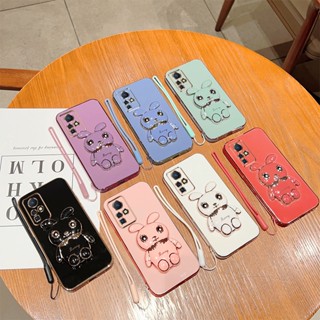 สําหรับ Infinix Zero X Pro / Infinix Zero หรูหรา กระต่ายน่ารัก กลิตเตอร์ ตัวยึด เคสโทรศัพท์ TPU นิ่ม ฝาหลัง + สายคล้อง