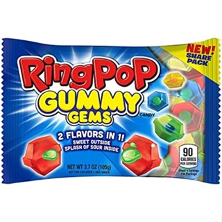 Ring Pop Gummies Gems Assorted Sweet and Sour Gummy Candy  ขนม usa