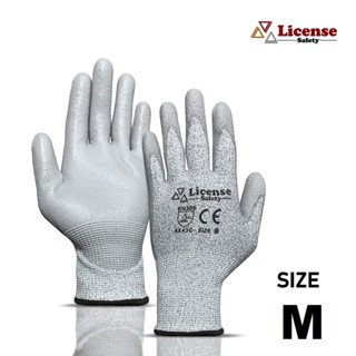 ถุงมือช่าง ถุงมือกันบาดระดับ5 DYNEEMA CUT 5 ฝ่ามือเคลือบ PU (แพ็ค/1คู่) Size M