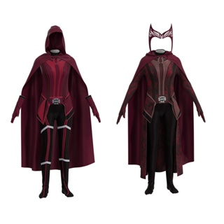 เครื่องแต่งกายคอสเพลย์ แม่มด Marvel American Drama Wonda Vision Scarlet Witch สีแดง