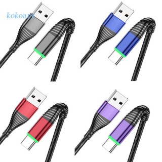 Kok สายชาร์จ USB Type C LED 3A 3.0 ชาร์จไว