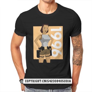 ถูกที่สุด 1996 Tshirt Tomb Raider Lara Croft Adventure Game Film Tops T Shirt Male Cotton Tops Shirts For Boys Top T-Shi